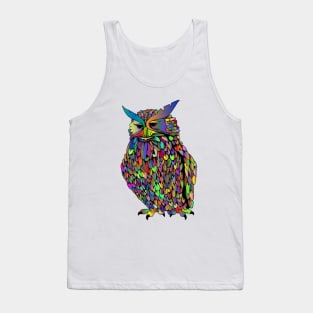 Owl Colorful Feather Tank Top